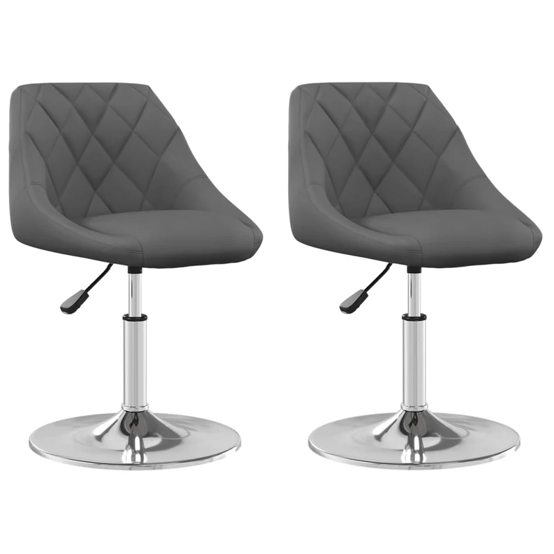 Lot de 2 chaises de salle à manger siège pivotant hauteur réglable en velours gris foncé base en acier DEC025255