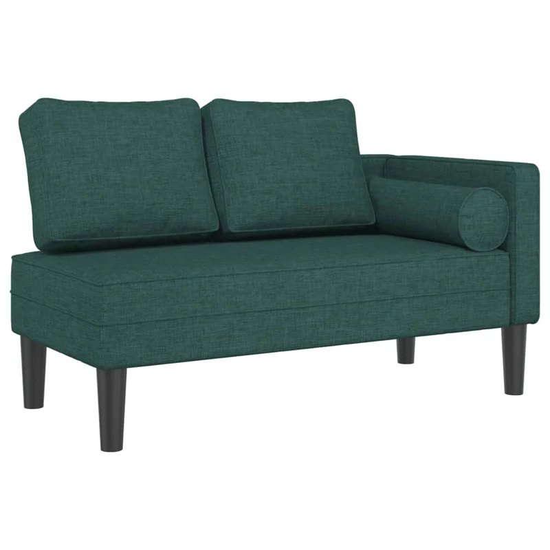 Méridienne chaise longue canapé pour intérieur avec coussins en tissu vert vert DEC026104