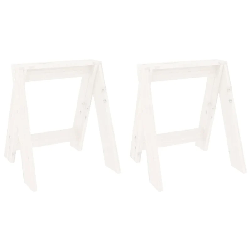 Set de 2 tabourets assise 40 x 40 x 45 cm en bois massif de pin blanc DEC026403