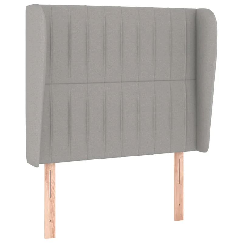 Tête de lit accessoire couchage chambre à coucher meuble avec rebord latéral 103 x 23 x 118/128 cm tissu gris clair TDL0205297