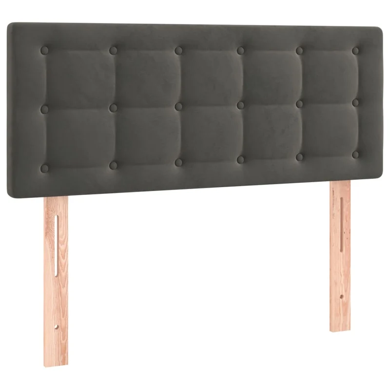 Tête de lit accessoire couchage chambre à coucher meuble 100 x 5 x 78/88 cm tissu velours gris foncé TDL0203191
