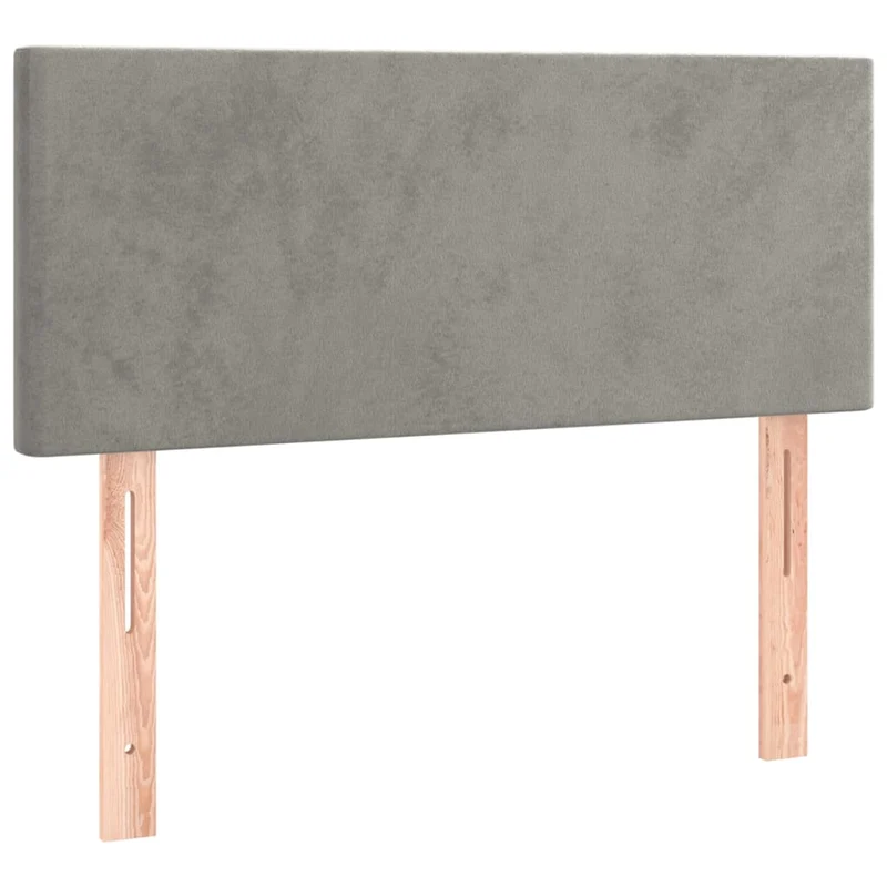 Tête de lit accessoire couchage chambre à coucher meuble à LED 100 x 5 x 78/88 cm tissu velours gris clair TDL0201446