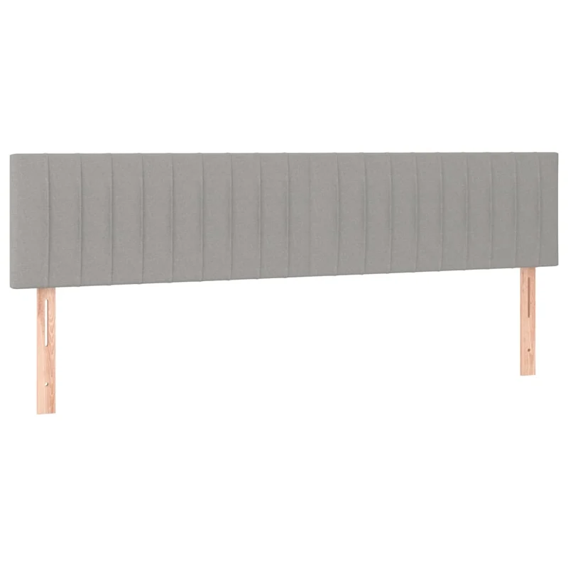 Tête de lit accessoire couchage chambre à coucher meuble à LED 200 x 5 x 78/88 cm tissu gris clair TDL0201318