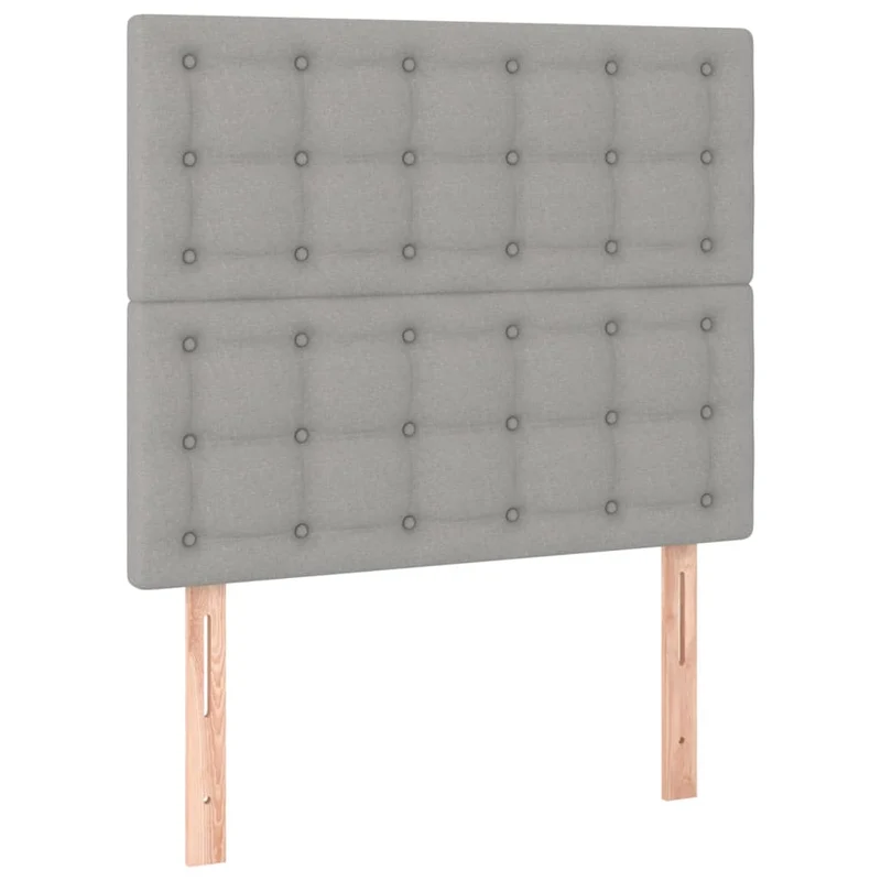 Tête de lit accessoire couchage chambre à coucher meuble 2 parties capitonné 100 x 5 x 78/88 cm tissu gris clair TDL0206452