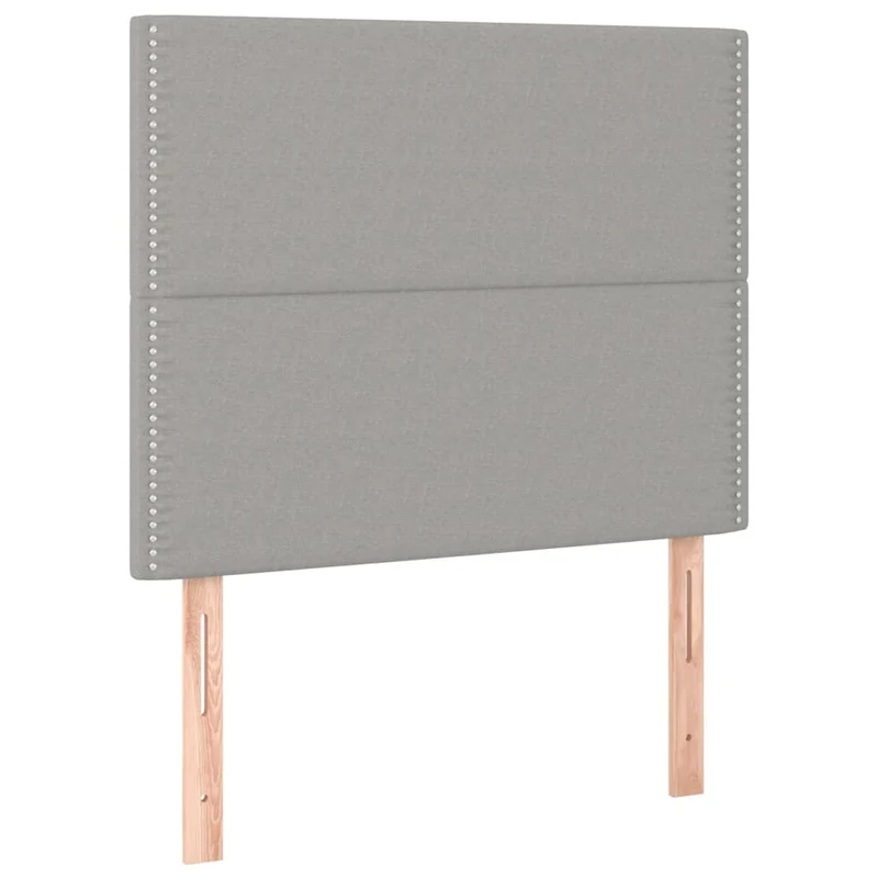 Tête de lit accessoire couchage chambre à coucher meuble en 2 parties 100 x 5 x 78/88 cm tissu gris clair TDL0206451