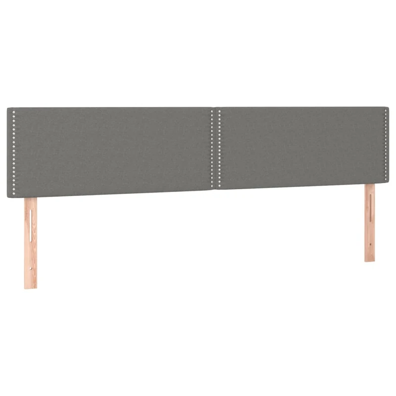 Tête de lit accessoire couchage chambre à coucher meuble en 2 parties 90 x 5 x 78/88 cm tissu gris foncé TDL0206342