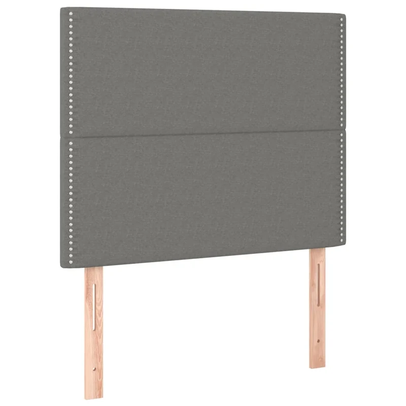 Tête de lit accessoire couchage chambre à coucher meuble en 2 parties 90 x 5 x 78/88 cm tissu gris foncé TDL0206340