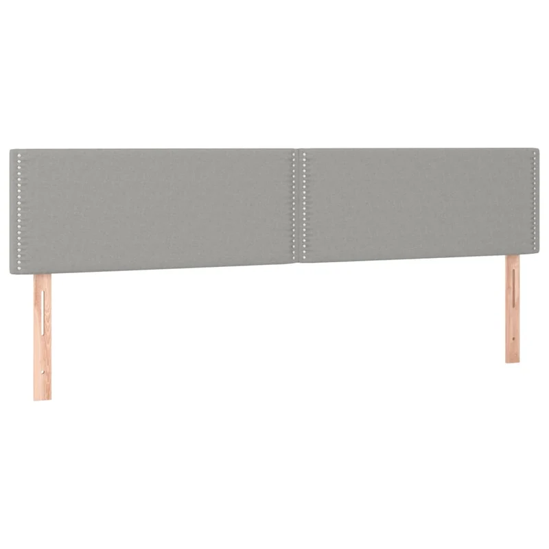 Tête de lit accessoire couchage chambre à coucher meuble à LED 180 x 5 x 78/88 cm tissu gris clair TDL0201344