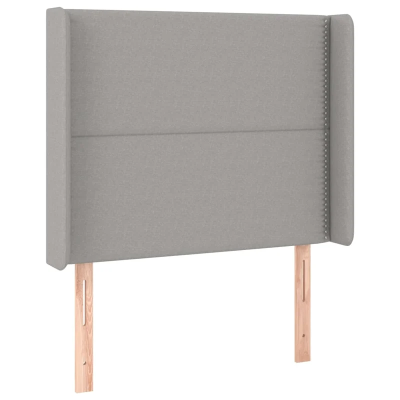 Tête de lit accessoire couchage chambre à coucher meuble à LED 93 x 16 x 118/128 cm tissu gris clair TDL0201227