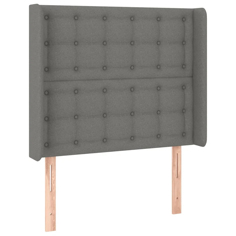 Tête de lit accessoire couchage chambre à coucher meuble à LED capitonné 103 x 16 x 118/128 cm tissu gris foncé TDL0201185