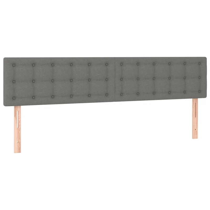 Tête de lit accessoire couchage chambre à coucher meuble à LED capitonné 200 x 5 x 78/88 cm tissu gris foncé TDL0201078