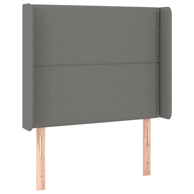 Tête de lit accessoire couchage chambre à coucher meuble à LED 93 x 16 x 118/128 cm tissu gris foncé TDL0200986