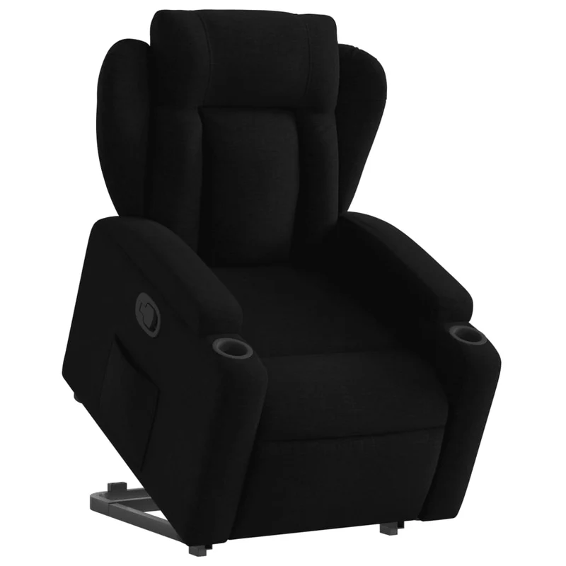 Fauteuil relax TV rembourrage confortable fonction de levage électrique en tissu noir DEC028095