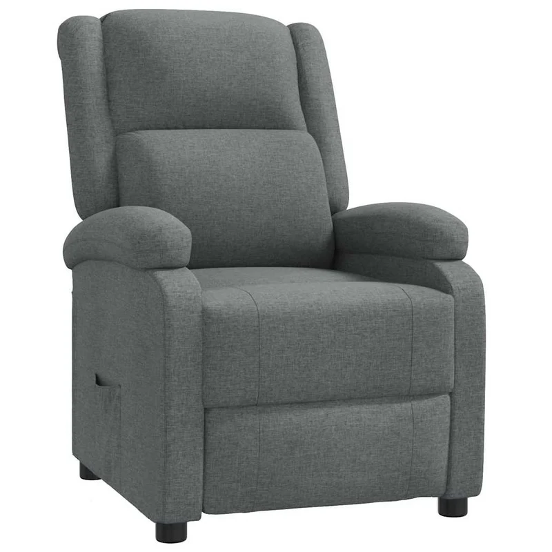 Fauteuil relax TV rembourrage confortable fonction d'inclinaison manuelle en tissu gris DEC027940