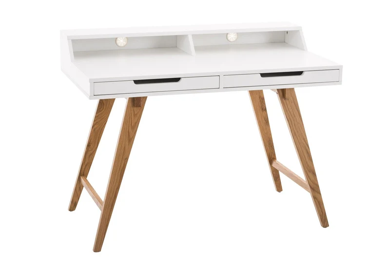 Bureau style scandinave avec tiroirs et étagère 110 cm de longueur BUR10198
