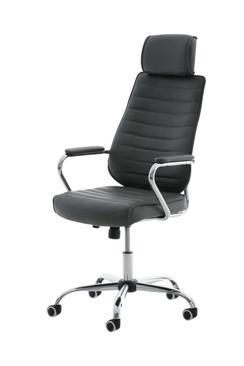 Fauteuil de bureau à roulettes en synthétique gris hauteur réglable BUR10006