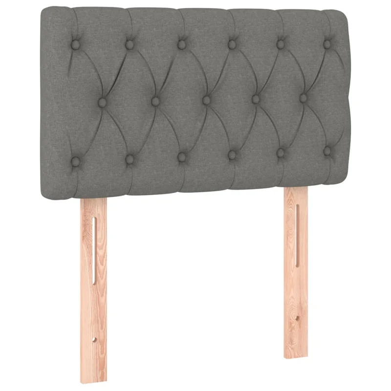 Tête de lit accessoire couchage chambre à coucher meuble à LED 80 x 7 x 78/88 cm tissu gris clair TDL0201263