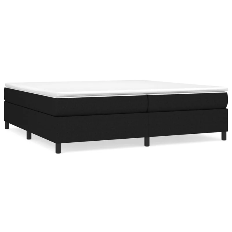 Sommier à lattes sur pieds cadre de lit 200x200 cm tissu noir TDL0206991