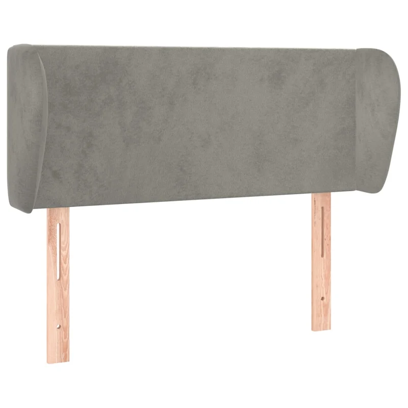 Tête de lit accessoire couchage chambre à coucher meuble avec rebord latéral 103 x 23 x 78/88 cm tissu velours gris clair TDL0205279