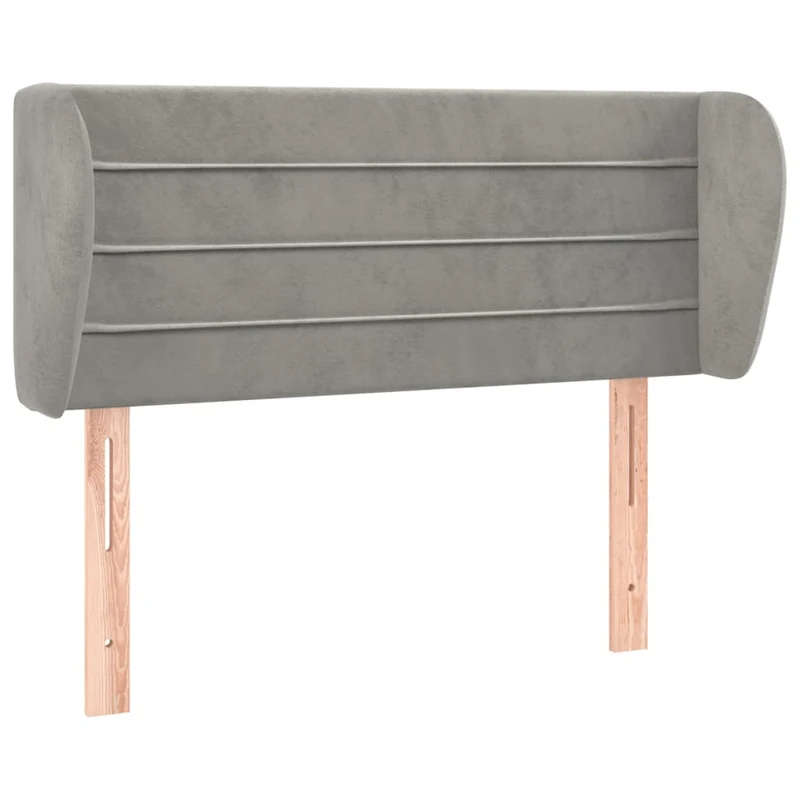 Tête de lit accessoire couchage chambre à coucher meuble avec rebord latéral 103 x 23 x 78/88 cm tissu velours gris clair TDL0205276