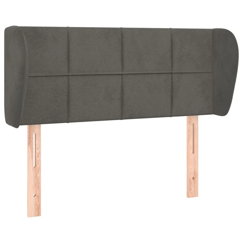 Tête de lit accessoire couchage chambre à coucher meuble avec rebord latéral 83 x 23 x 78/88 cm tissu velours gris foncé TDL0204878