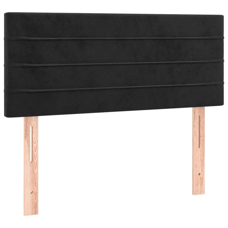 Tête de lit accessoire couchage chambre à coucher meuble à LED 90 x 5 x 78/88 cm tissu velours noir TDL0200529