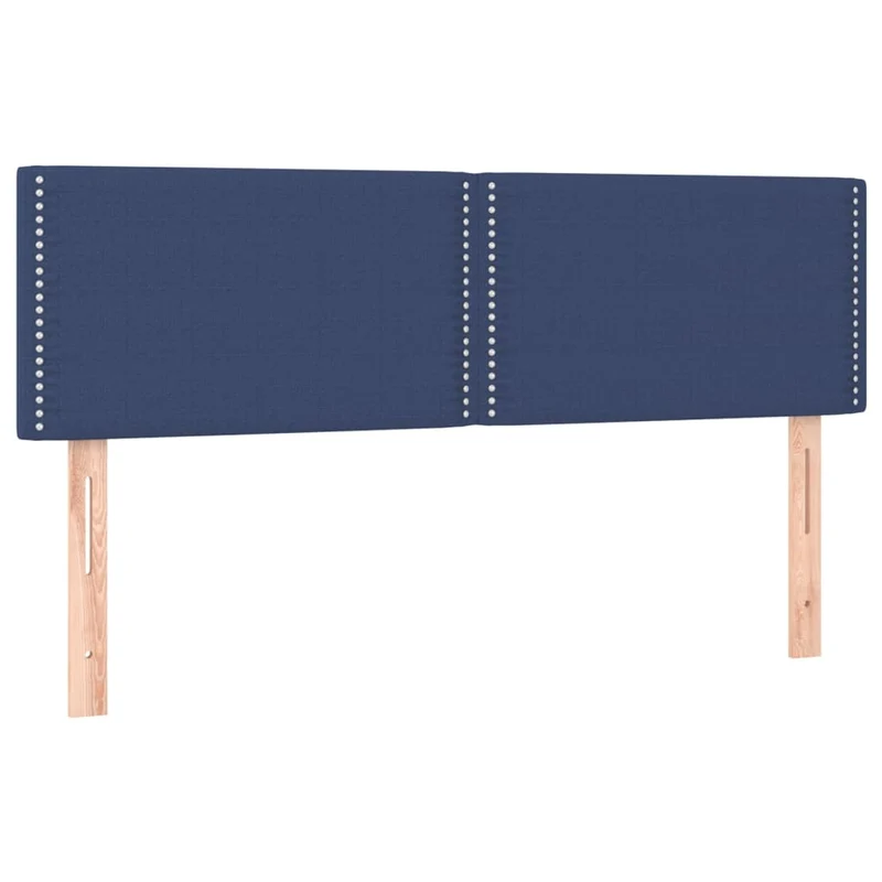 Tête de lit accessoire couchage chambre à coucher meuble en 2 parties 72 x 5 x 78/88 cm tissu bleu TDL0206564