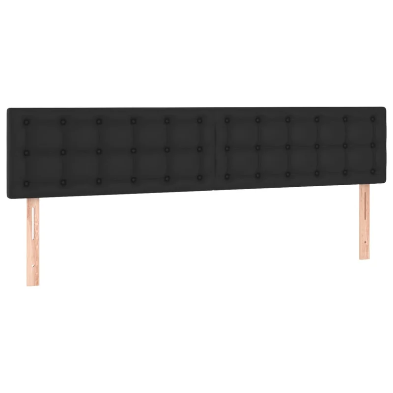Tête de lit accessoire couchage chambre à coucher meuble en 2 parties 80 x 5 x 78/88 cm synthétique noir TDL0206249