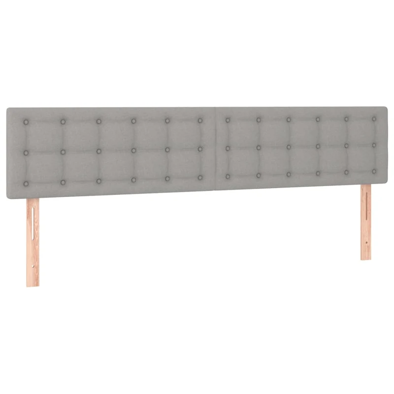 Tête de lit accessoire couchage chambre à coucher meuble à LED capitonné 160 x 5 x 78/88 cm tissu gris clair TDL0201365