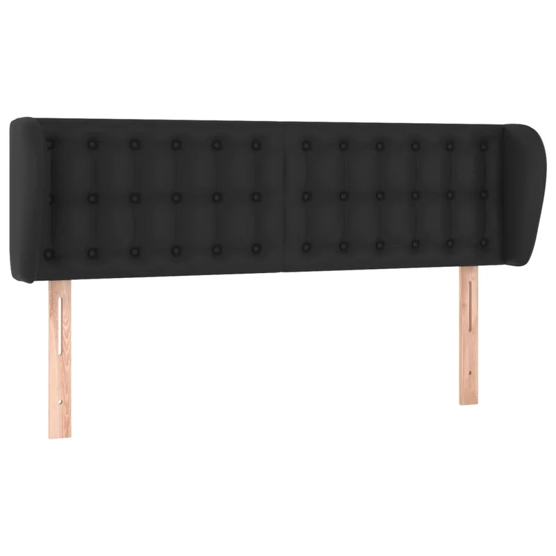 Tête de lit accessoire couchage chambre à coucher meuble capitonné avec rebord latéral 147 x 23 x 78/88 cm synthétique noir TDL0204556