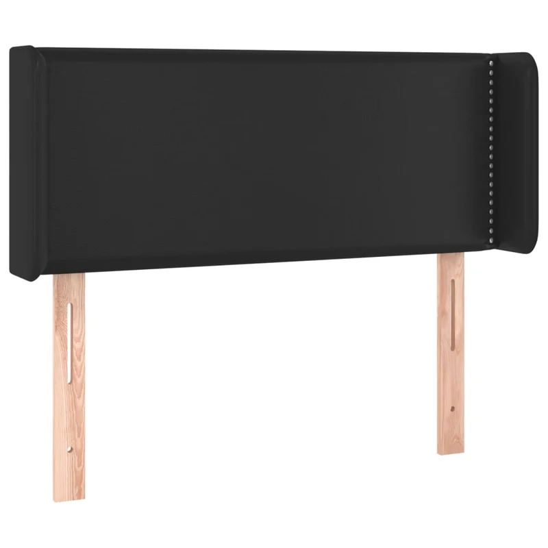 Tête de lit accessoire couchage chambre à coucher meuble avec rebord latéral 83 x 16 x 78/88 cm synthétique noir TDL0204455