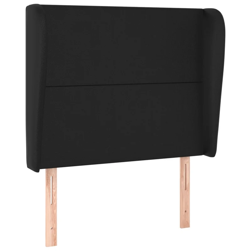 Tête de lit accessoire couchage chambre à coucher meuble avec rebord latéral 83 x 23 x 118/128 cm synthétique noir TDL0204439