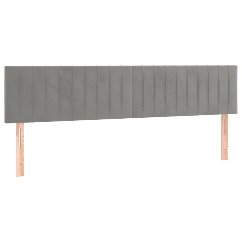 Tête de lit accessoire couchage chambre à coucher meuble 2 parties 100 x 5 x 78/88 cm tissu velours gris clair TDL0206446