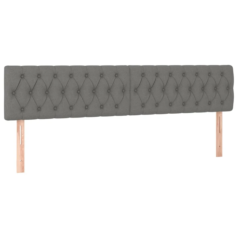 Tête de lit accessoire couchage chambre à coucher meuble capitoné 2 parties 100 x 7 x 78/88 cm tissu gris foncé TDL0206373