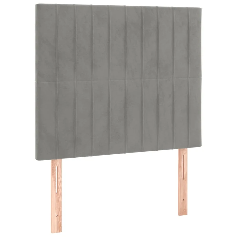 Tête de lit accessoire couchage chambre à coucher meuble 2 parties 80 x 5 x 78/88 cm tissu velours gris clair TDL0206414