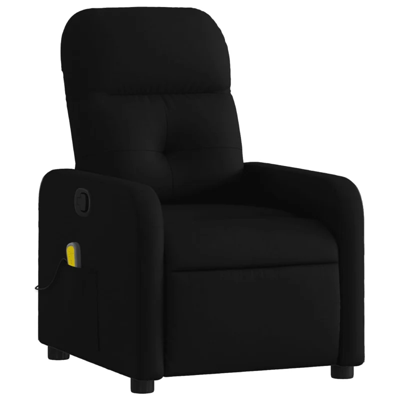 Fauteuil de relaxation TV fonction massage inclinable 6 points de massage en tissu noir DEC027059