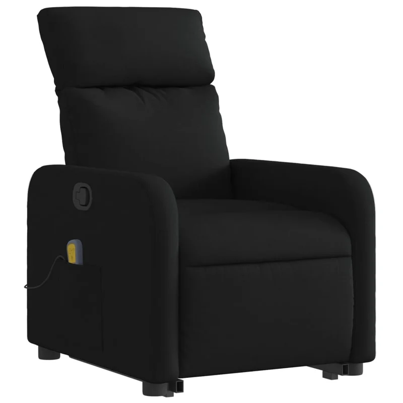 Fauteuil de relaxation TV fonction massage inclinable levage électrique en tissu noir DEC027060
