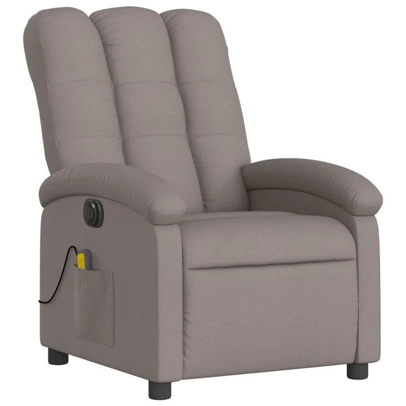 Fauteuil de relaxation TV fonction massage inclinable électrique 6 points de massage en tissu taupe DEC027271