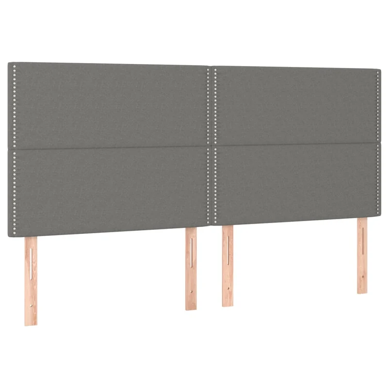 Tête de lit accessoire couchage chambre à coucher meuble en 4 parties 90 x 5 x 78/88 cm tissu gris clair TDL0206026