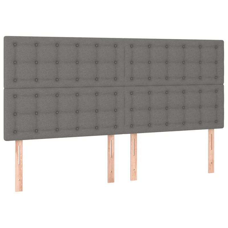 Tête de lit accessoire couchage chambre à coucher meuble en 4 parties 100 x 5 x 78/88 cm tissu gris foncé TDL0206019