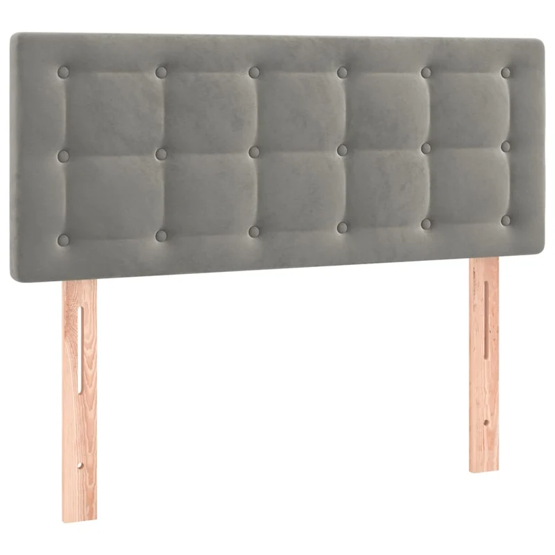 Tête de lit accessoire couchage chambre à coucher meuble à LED 100 x 5 x 78/88 cm tissu velours gris clair TDL0201444