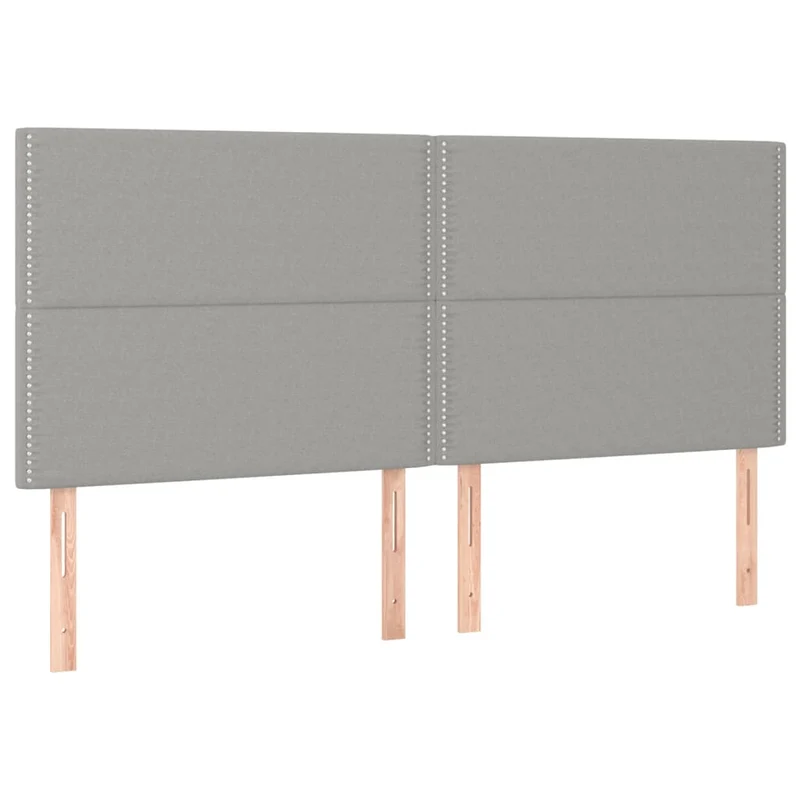 Tête de lit accessoire couchage chambre à coucher meuble à LED 180 x 5 x 118/128 cm tissu gris clair TDL0201346