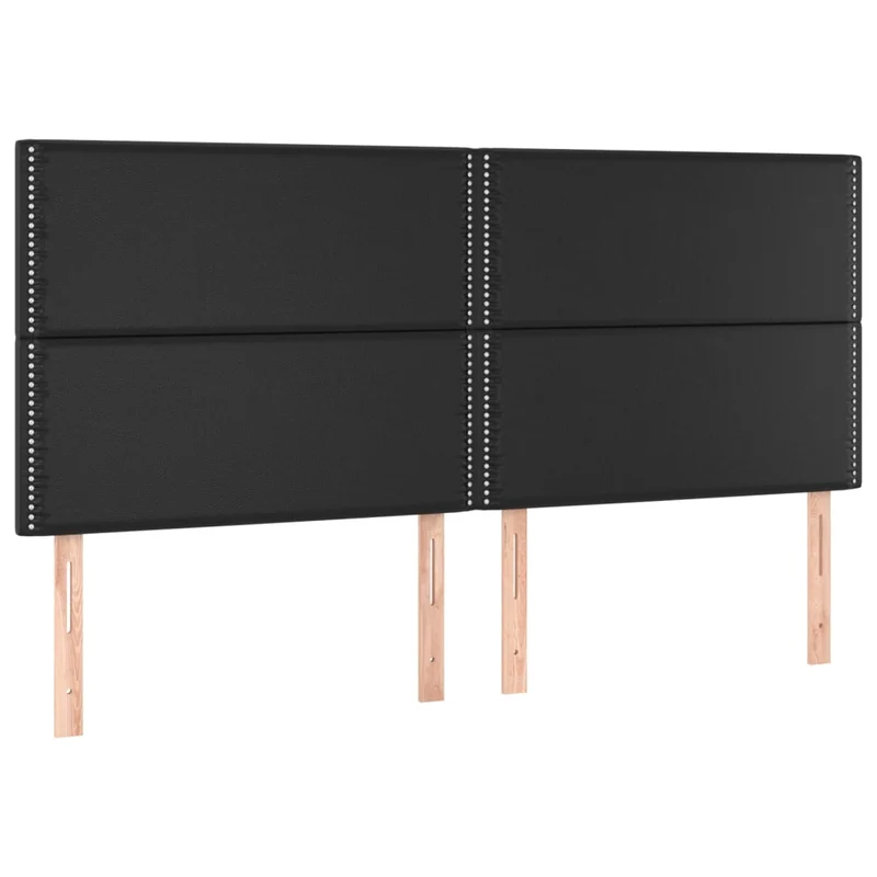 Tête de lit accessoire couchage chambre à coucher meuble à LED 200 x 5 x 118/128 cm synthétique noir TDL0200632