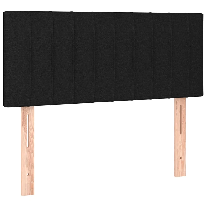 Tête de lit accessoire couchage chambre à coucher meuble à LED 90 x 5 x 78/88 cm tissu noir TDL0200532