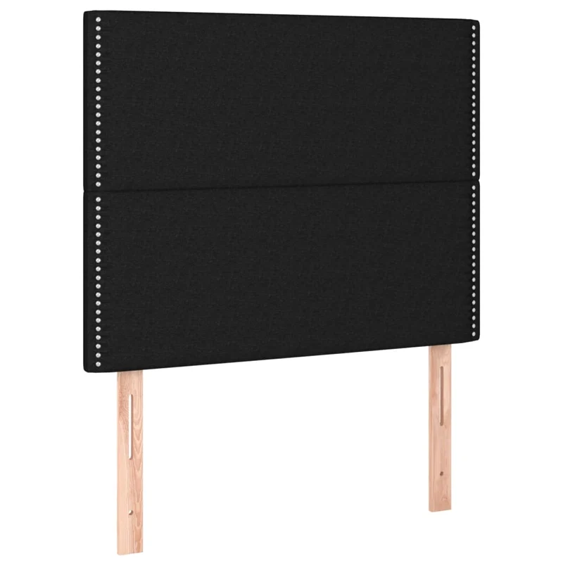 Tête de lit accessoire couchage chambre à coucher meuble en 2 parties 100 x 5 x 78/88 cm tissu noir TDL0206276