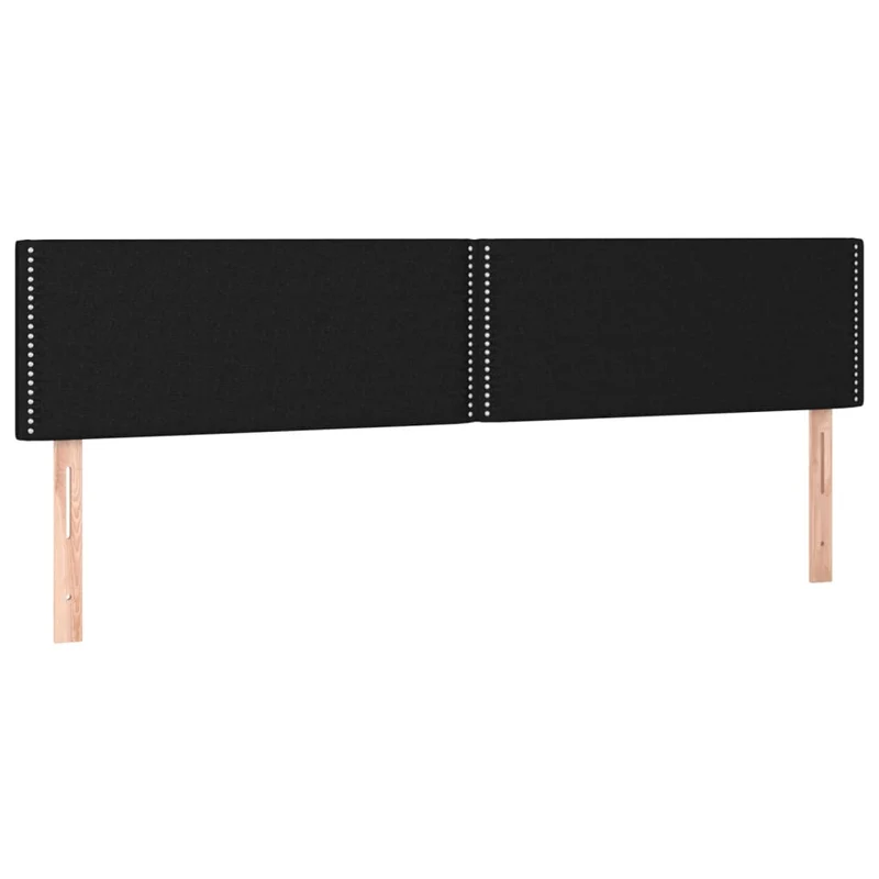 Tête de lit accessoire couchage chambre à coucher meuble en 2 parties 100 x 5 x 78/88 cm tissu noir TDL0206274