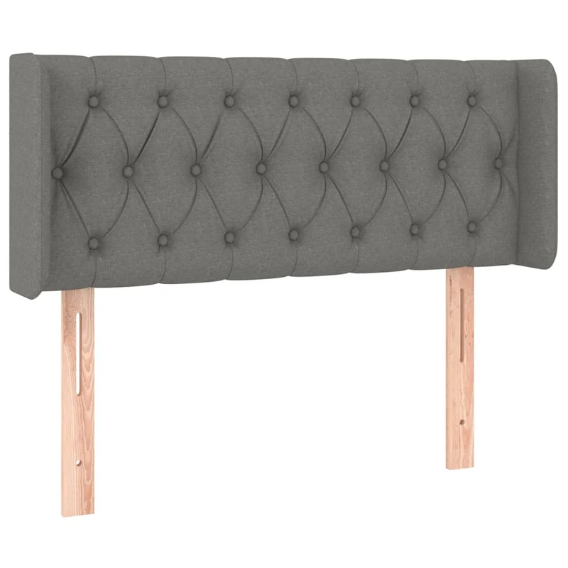 Tête de lit accessoire couchage chambre à coucher meuble à LED 103 x 16 x 78/88 cm tissu gris foncé TDL0201171