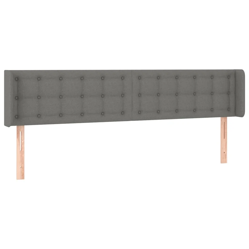 Tête de lit accessoire couchage chambre à coucher meuble à LED capitonné 203 x 16 x 78/88 cm tissu gris foncé TDL0201053