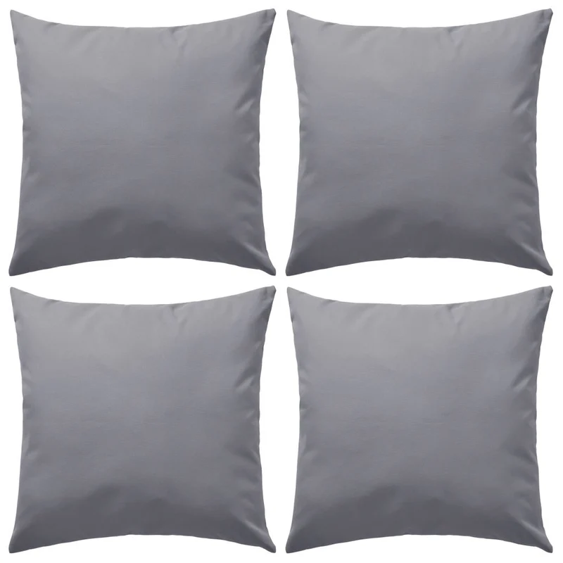 Lot de 4 coussins oreiller pour extérieur décoration jardin 45 x 45 cm gris DEC020103