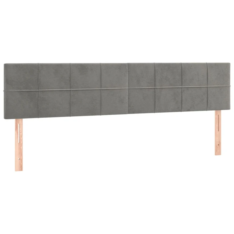 Tête de lit accessoire couchage chambre à coucher meuble à LED 180 x 5 x 78/88 cm tissu velours gris clair TDL0201341